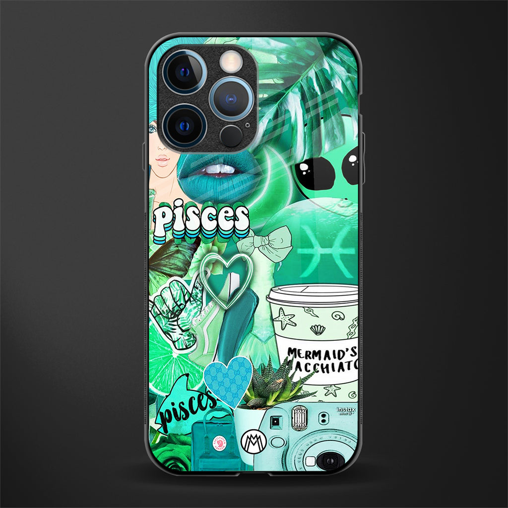 pisces aesthetic collage glass case for iphone 12 pro image