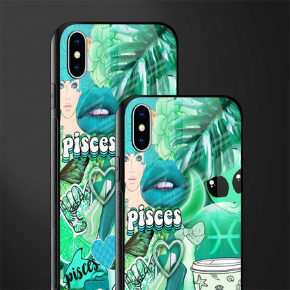 pisces aesthetic collage glass case for iphone xs max image-2