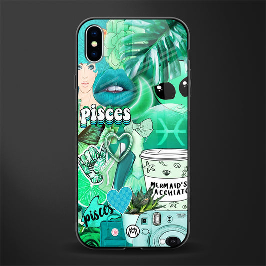 pisces aesthetic collage glass case for iphone xs max image