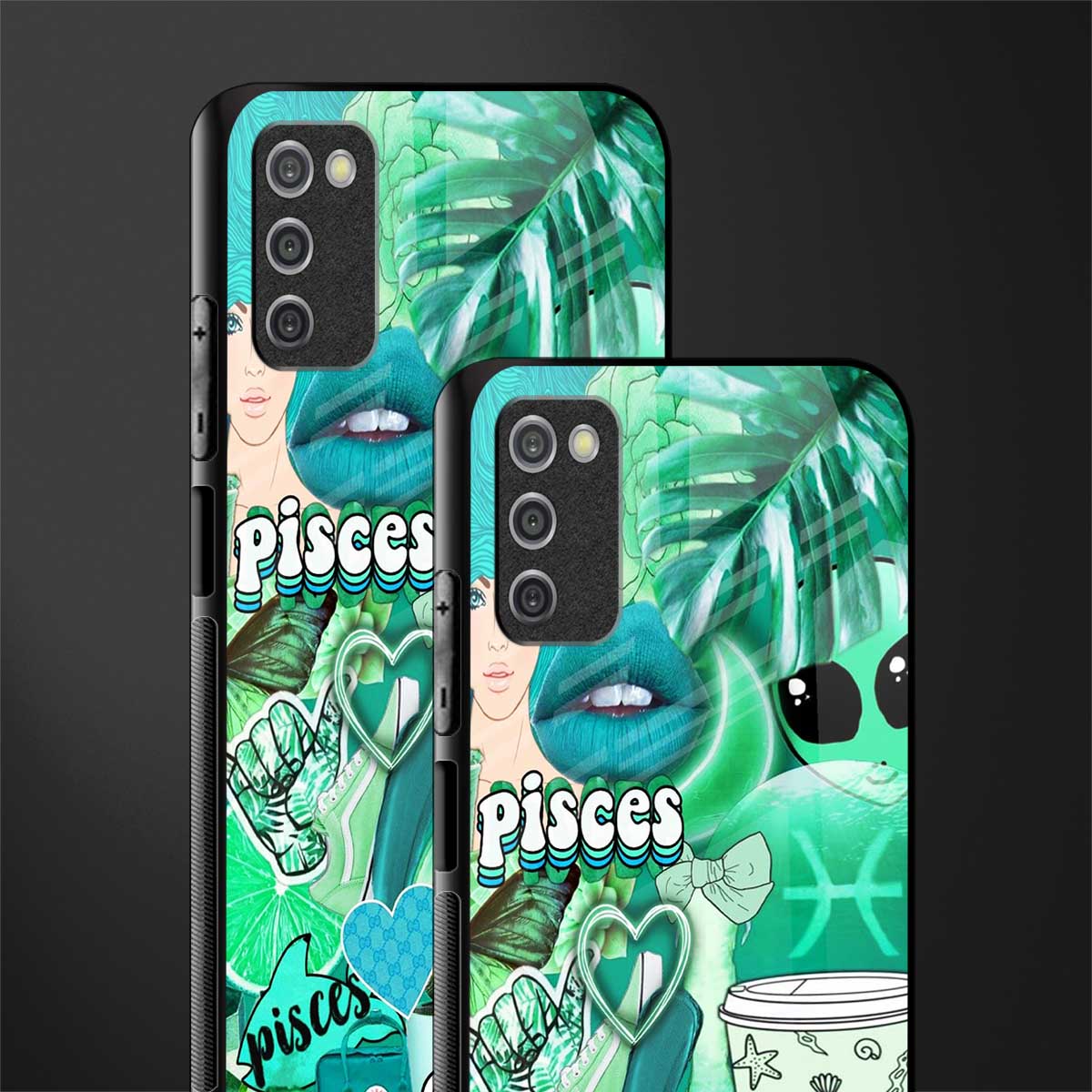 pisces aesthetic collage glass case for samsung galaxy a03s image-2