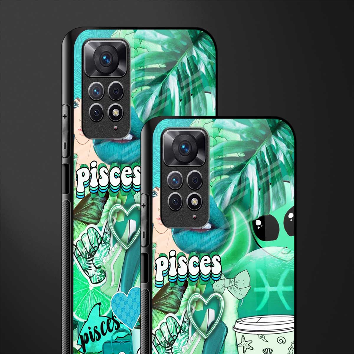 pisces aesthetic collage back phone cover | glass case for redmi note 11 pro plus 4g/5g