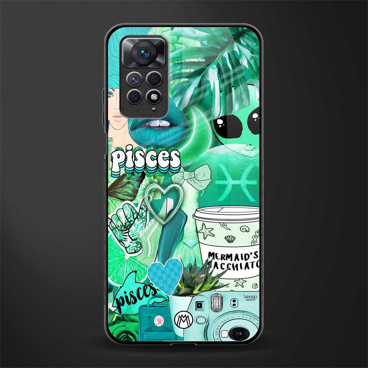 pisces aesthetic collage back phone cover | glass case for redmi note 11 pro plus 4g/5g