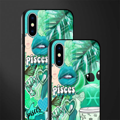 pisces aesthetic collage glass case for iphone x image-2