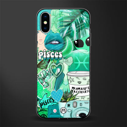 pisces aesthetic collage glass case for iphone xs image