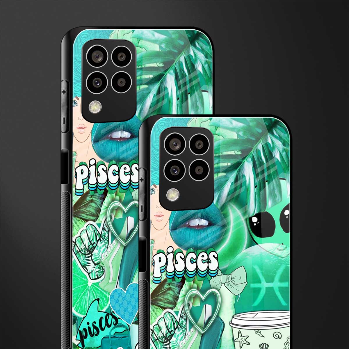 pisces aesthetic collage back phone cover | glass case for samsung galaxy m33 5g