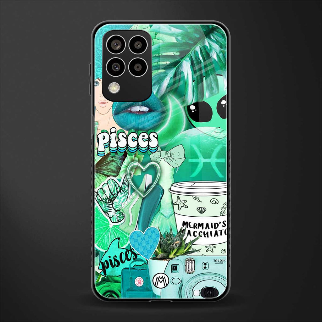 pisces aesthetic collage back phone cover | glass case for samsung galaxy m33 5g