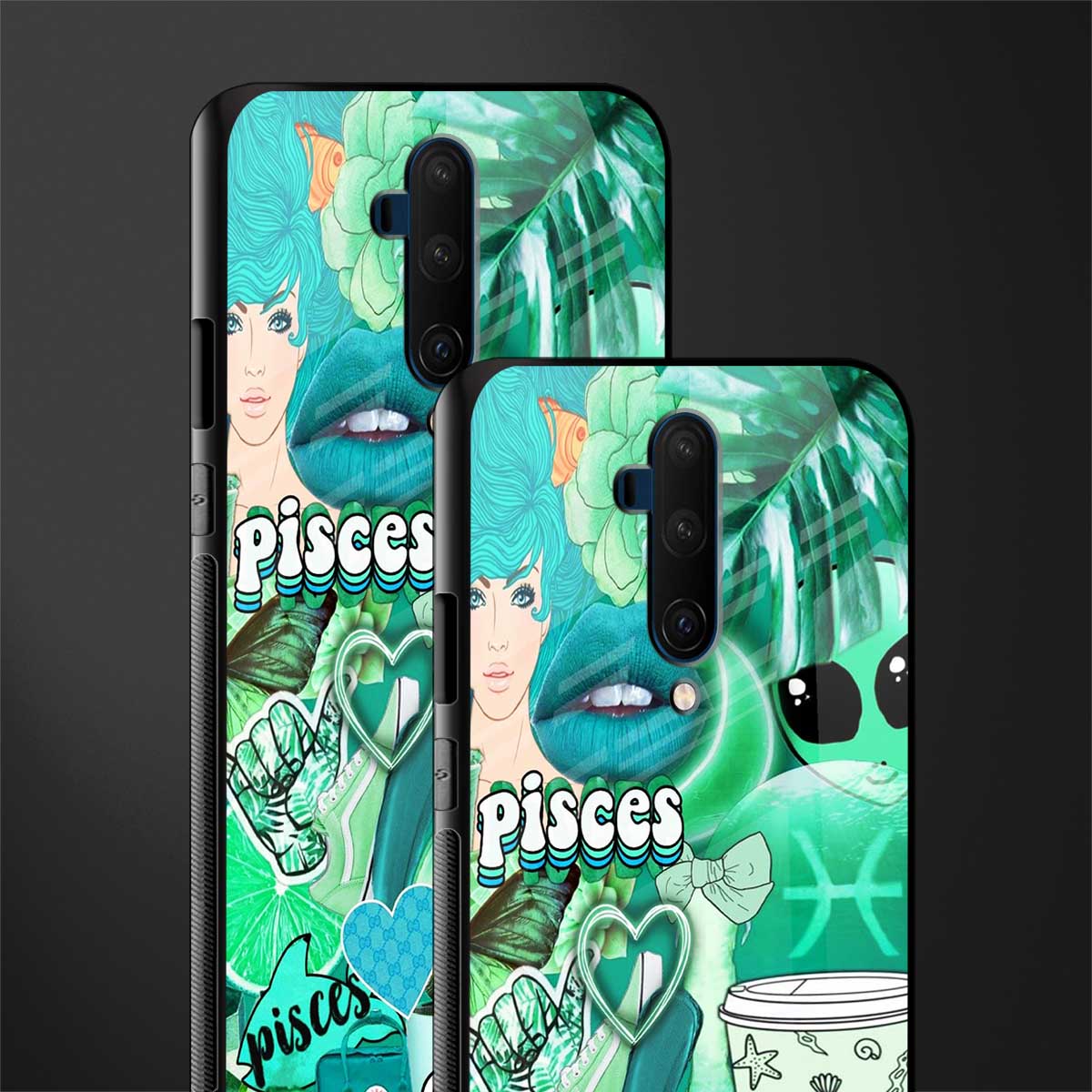 pisces aesthetic collage glass case for oneplus 7t pro image-2