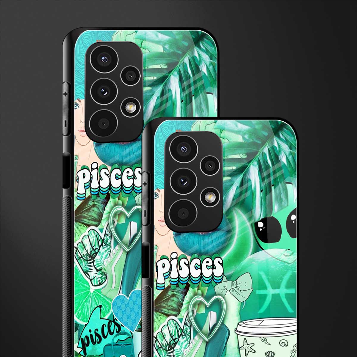 pisces aesthetic collage back phone cover | glass case for samsung galaxy a13 4g