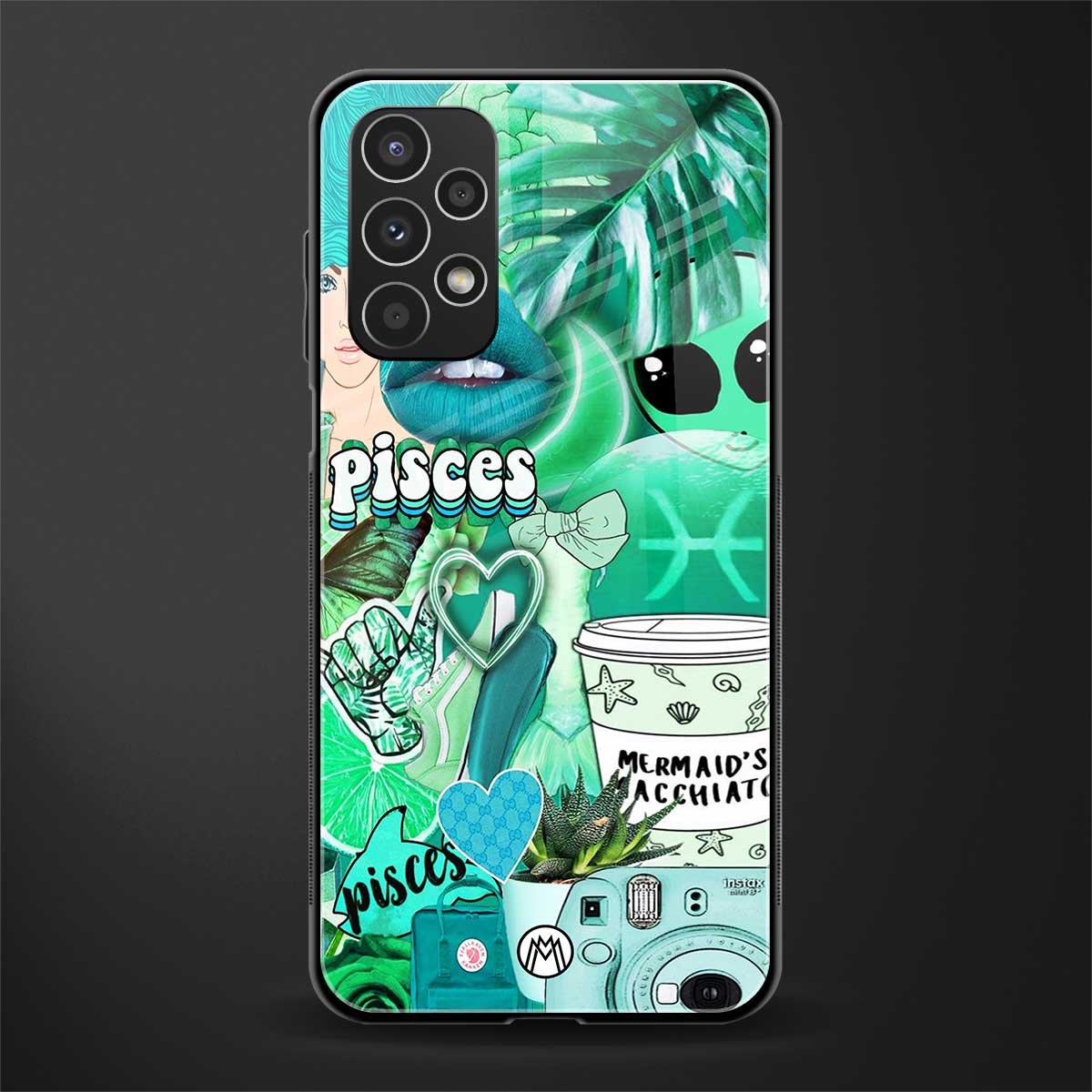 pisces aesthetic collage back phone cover | glass case for samsung galaxy a13 4g