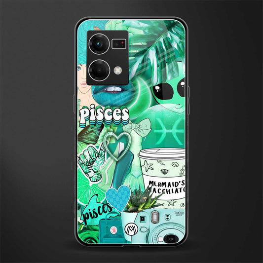 pisces aesthetic collage back phone cover | glass case for oppo f21 pro 4g
