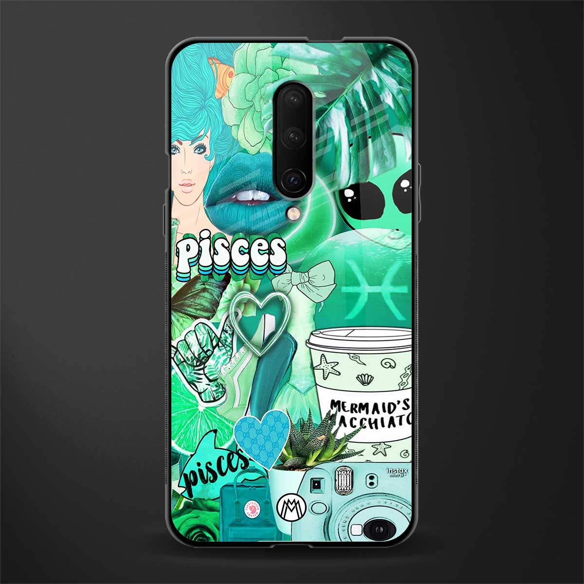 pisces aesthetic collage glass case for oneplus 7 pro image
