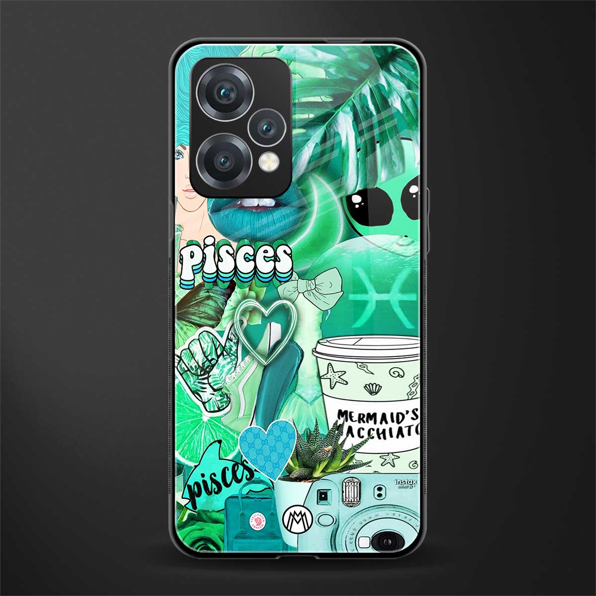 pisces aesthetic collage back phone cover | glass case for oneplus nord ce 2 lite 5g