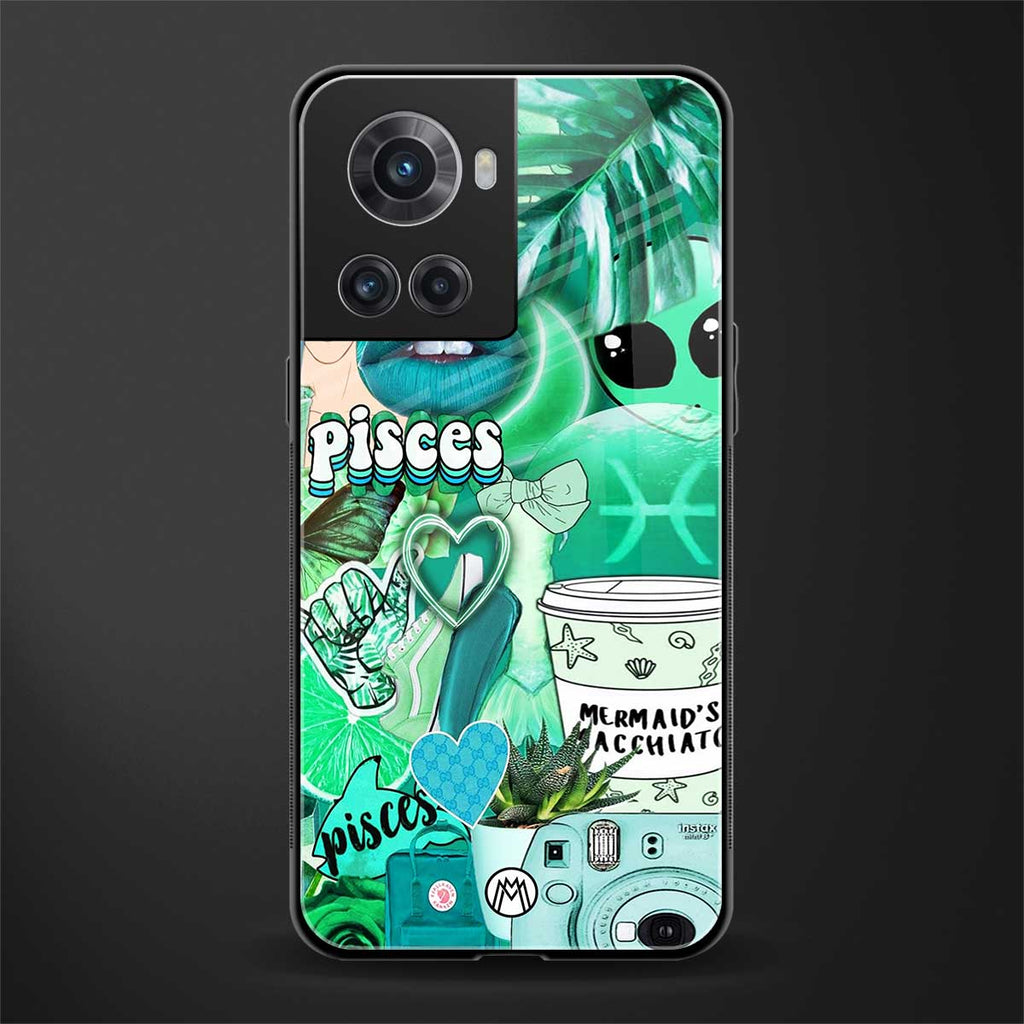 pisces aesthetic collage back phone cover | glass case for oneplus 10r 5g