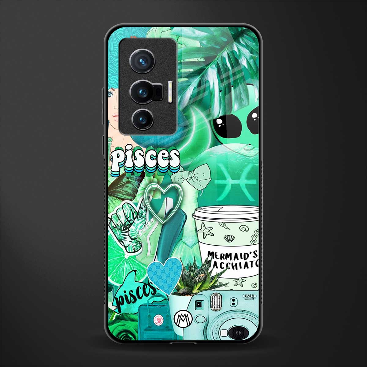 pisces aesthetic collage glass case for vivo x70 image