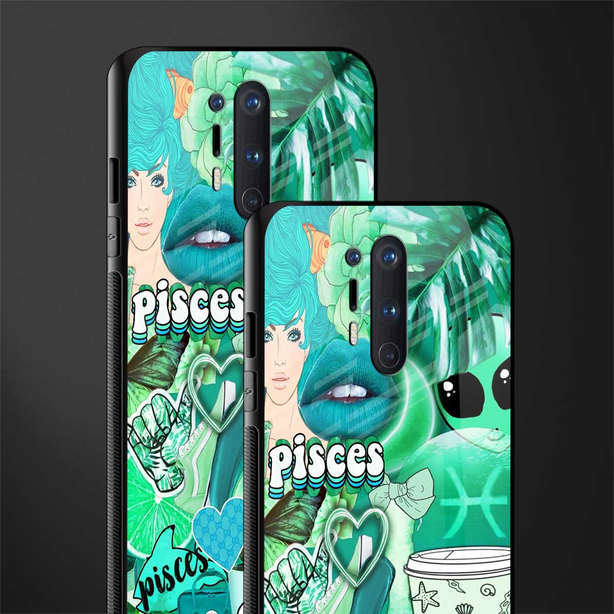 pisces aesthetic collage glass case for oneplus 8 pro image-2