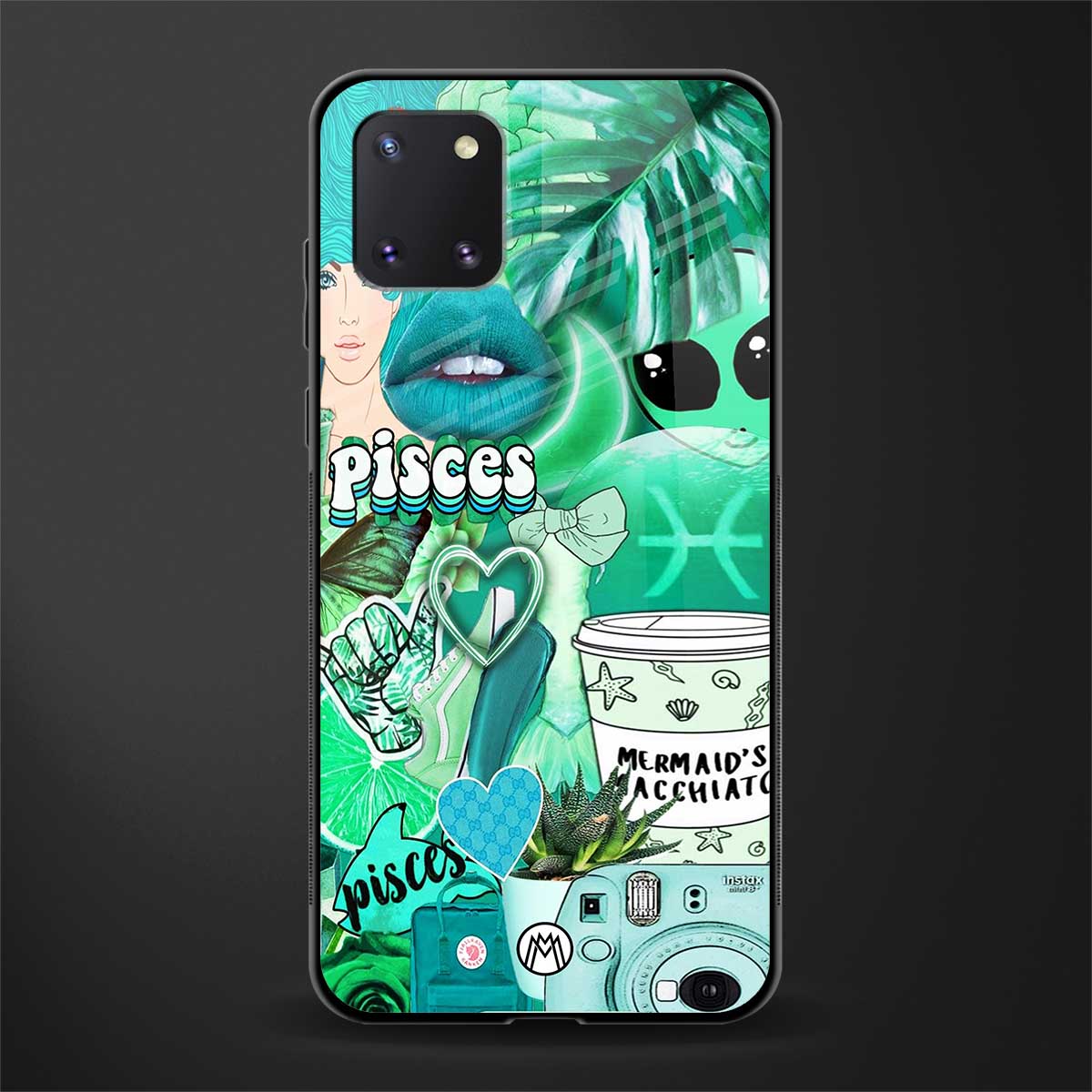 pisces aesthetic collage glass case for samsung a81 image
