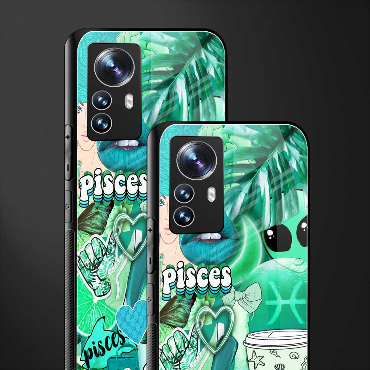 pisces aesthetic collage back phone cover | glass case for xiaomi 12 pro