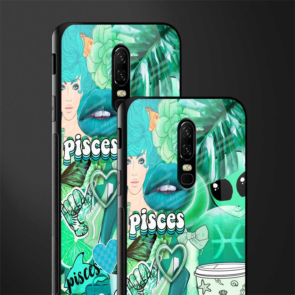 pisces aesthetic collage glass case for oneplus 6 image-2