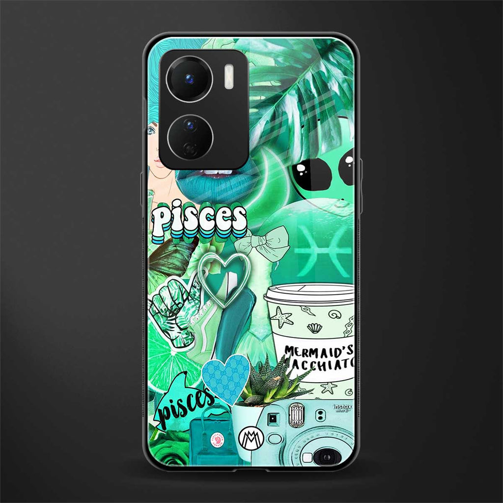 pisces aesthetic collage back phone cover | glass case for vivo y16