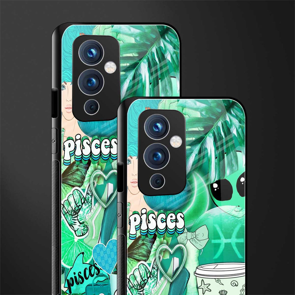 pisces aesthetic collage back phone cover | glass case for oneplus 9