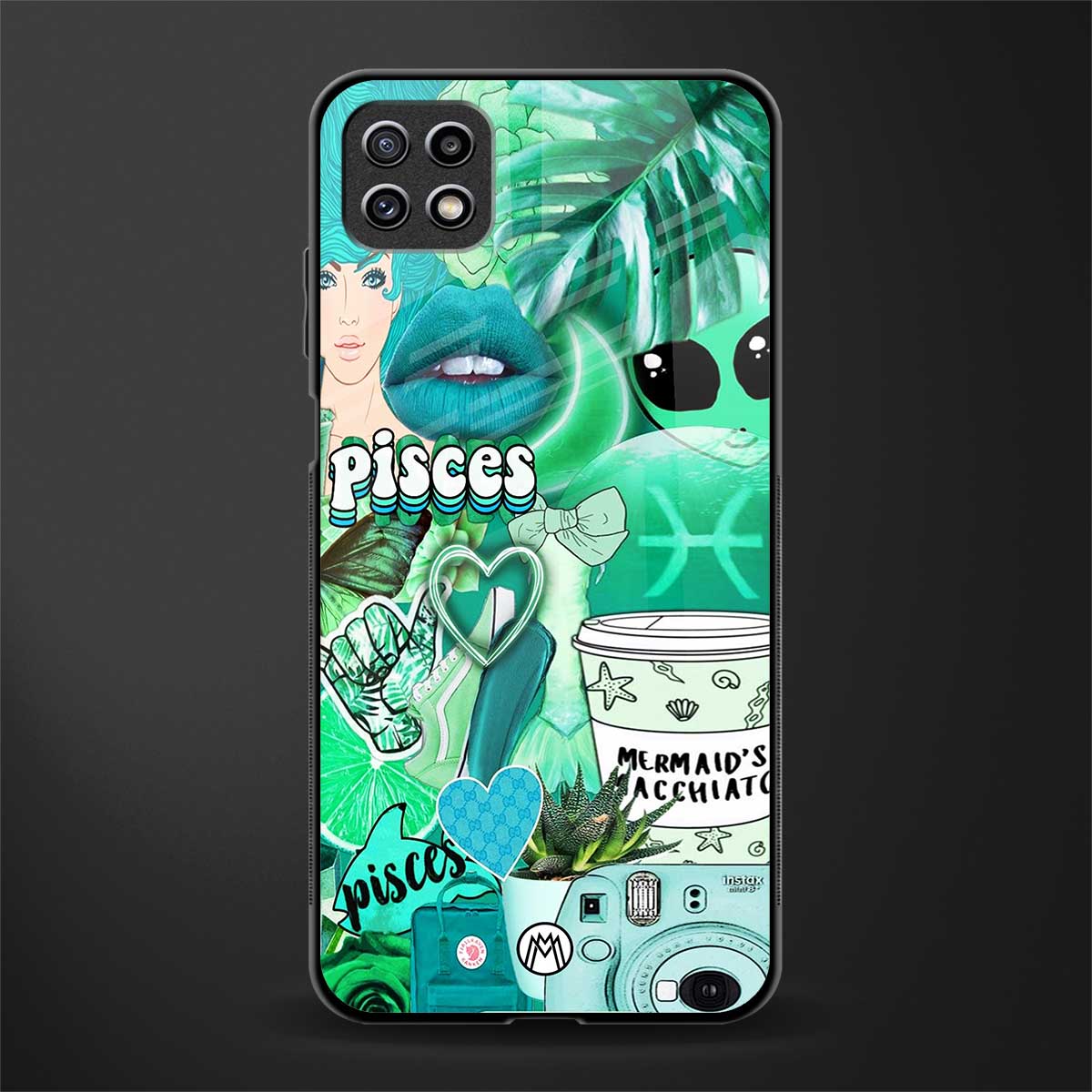 pisces aesthetic collage back phone cover | glass case for samsung galaxy f42