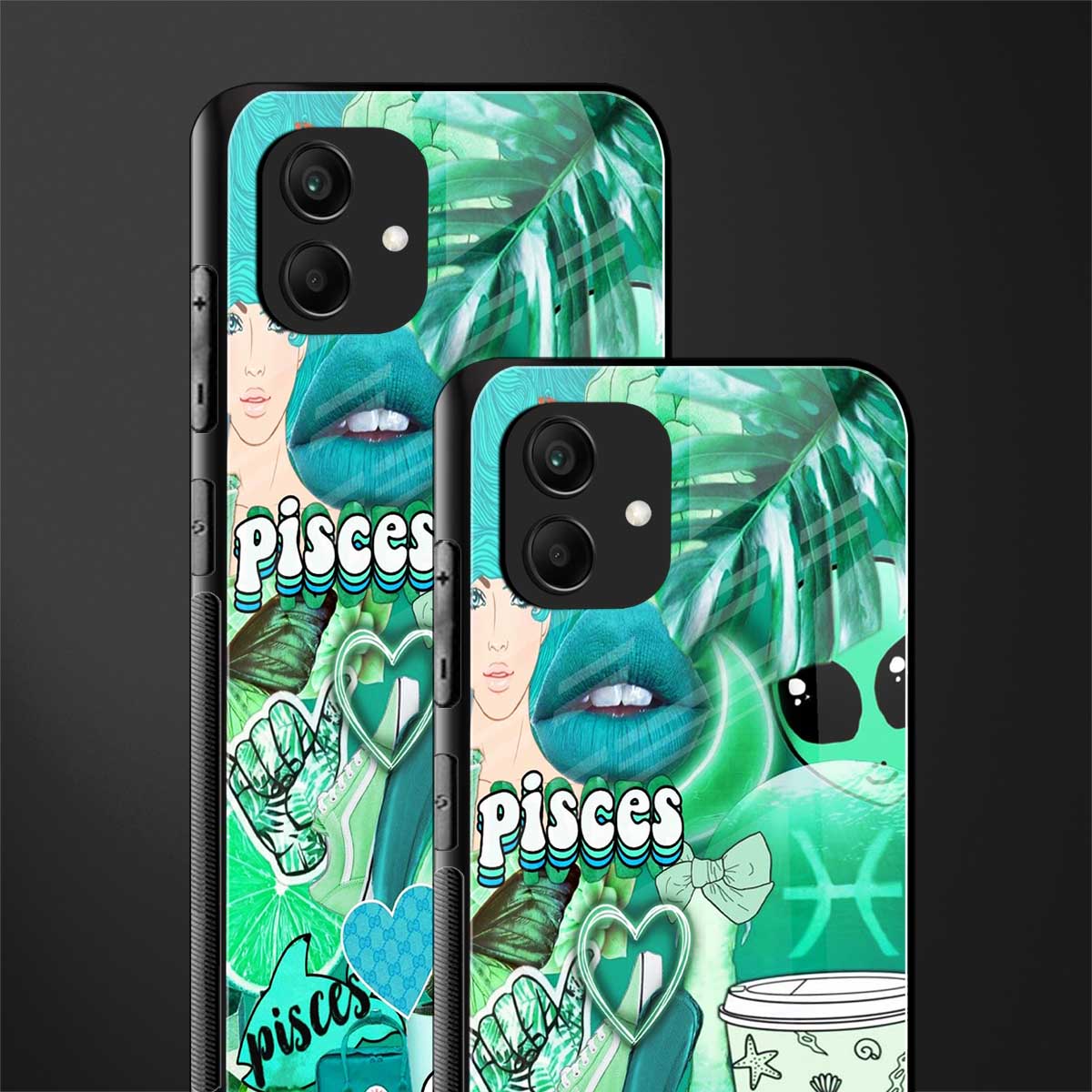 pisces aesthetic collage back phone cover | glass case for samsung galaxy a04