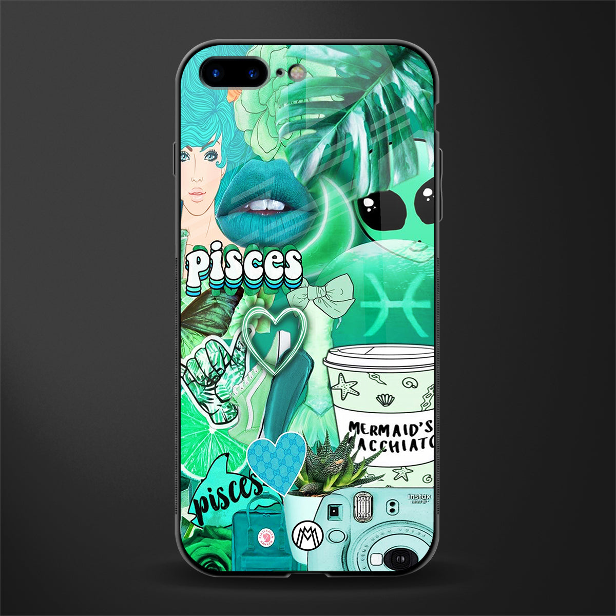 pisces aesthetic collage glass case for iphone 8 plus image
