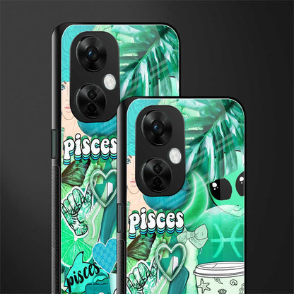 pisces aesthetic collage back phone cover | glass case for oneplus nord ce 3 lite