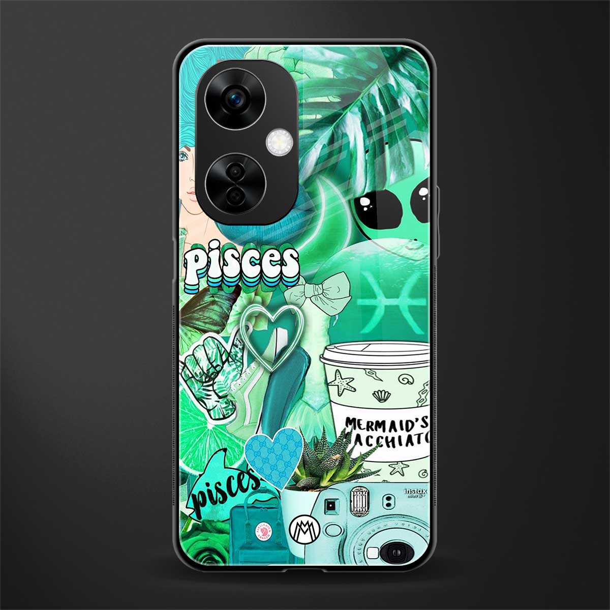pisces aesthetic collage back phone cover | glass case for oneplus nord ce 3 lite