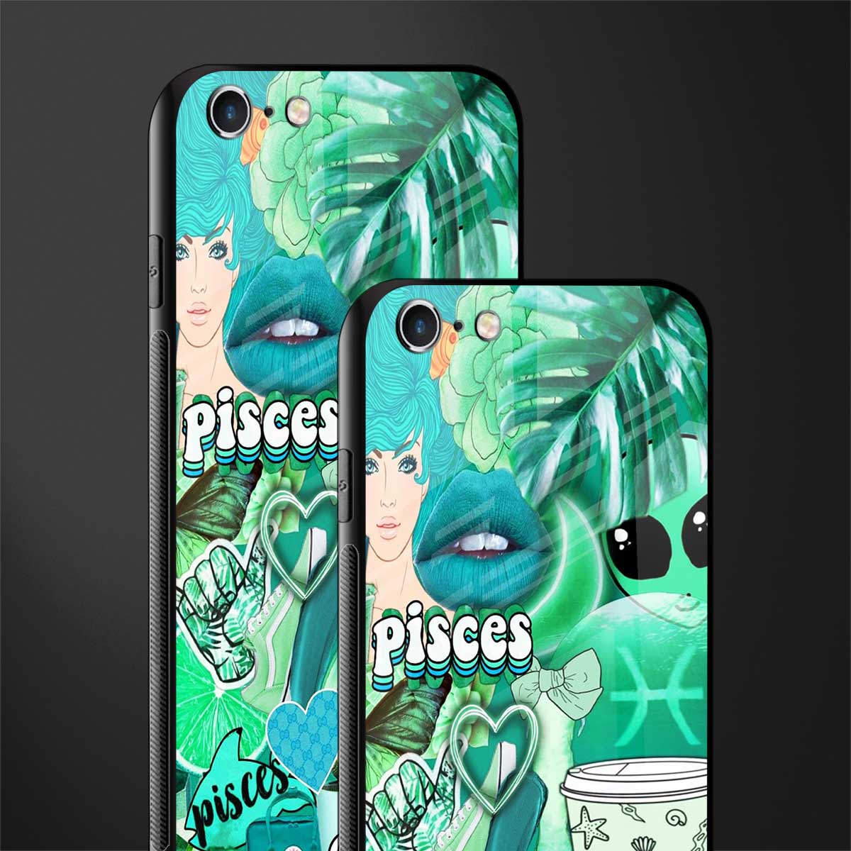 pisces aesthetic collage glass case for iphone 6 image-2