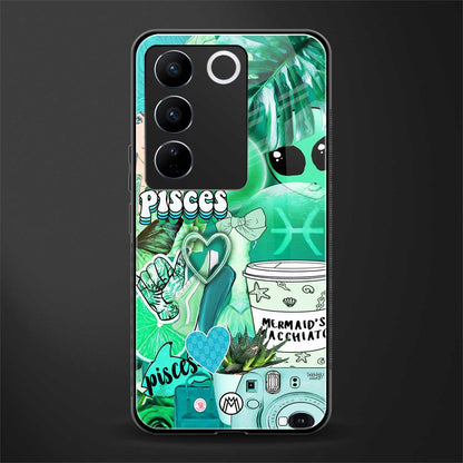 pisces aesthetic collage back phone cover | glass case for vivo v27 pro 5g