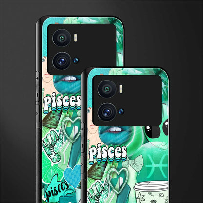 pisces aesthetic collage back phone cover | glass case for iQOO 9 Pro