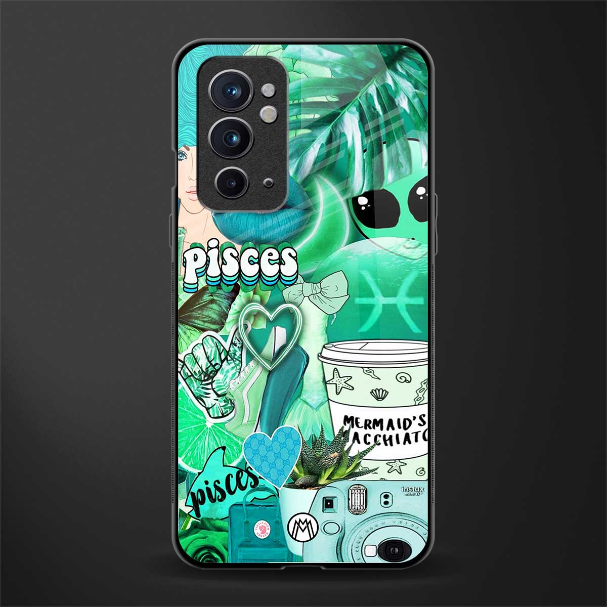 pisces aesthetic collage glass case for oneplus 9rt image