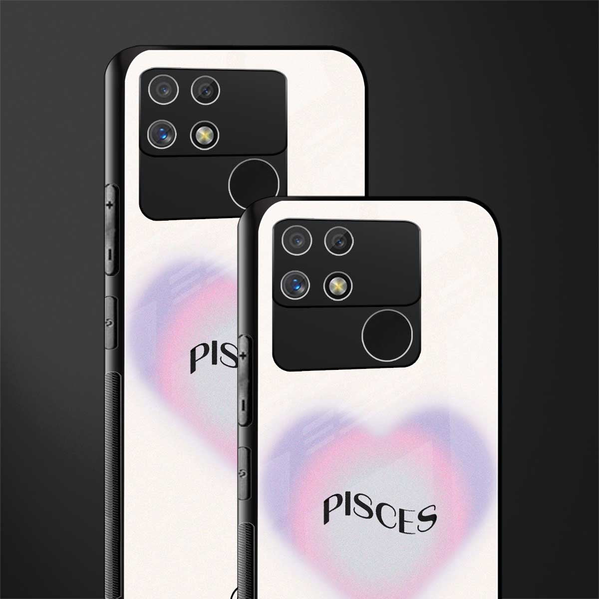 pisces minimalistic back phone cover | glass case for realme narzo 50a