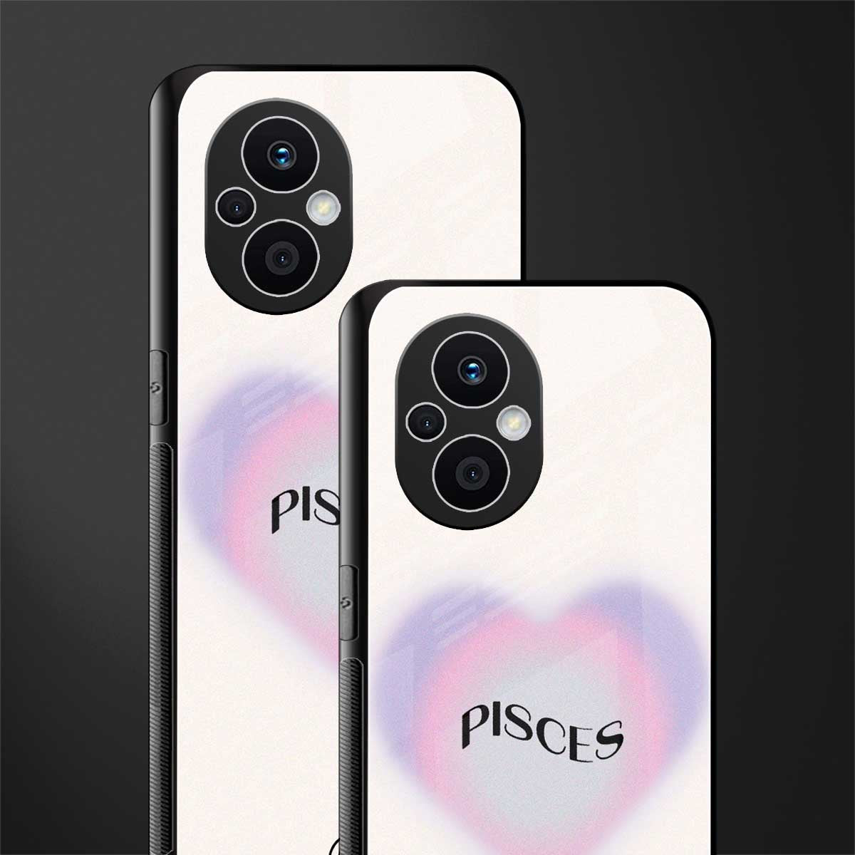 pisces minimalistic back phone cover | glass case for oppo f21 pro 5g