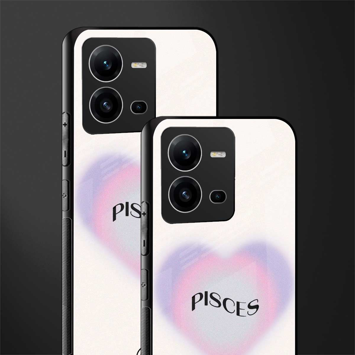 pisces minimalistic back phone cover | glass case for vivo v25-5g