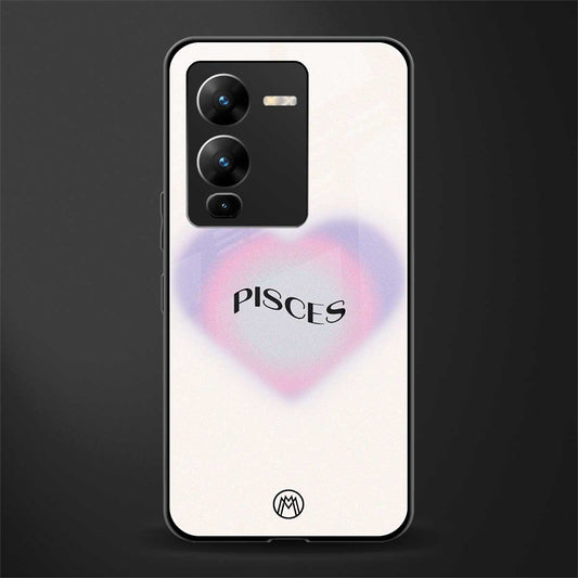 pisces minimalistic back phone cover | glass case for vivo v25 pro 5g