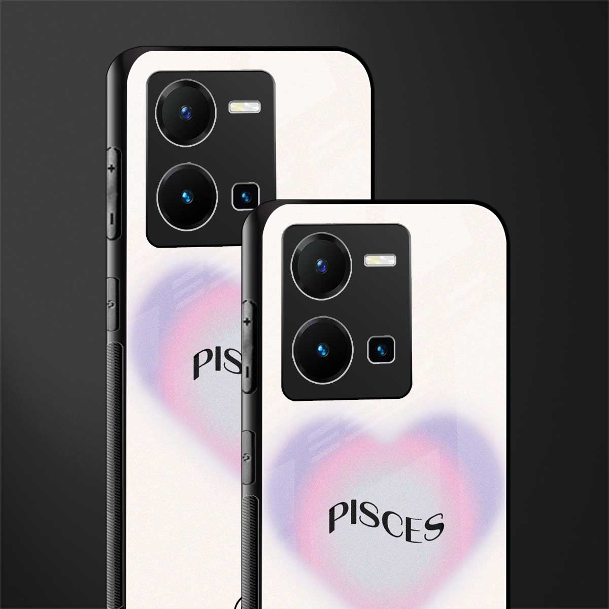 pisces minimalistic back phone cover | glass case for vivo y35 4g