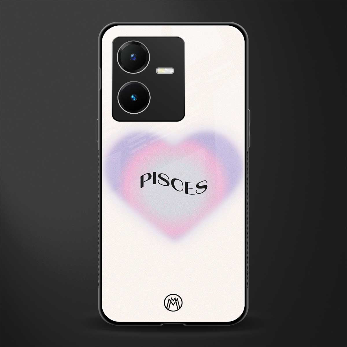 pisces minimalistic back phone cover | glass case for vivo y22