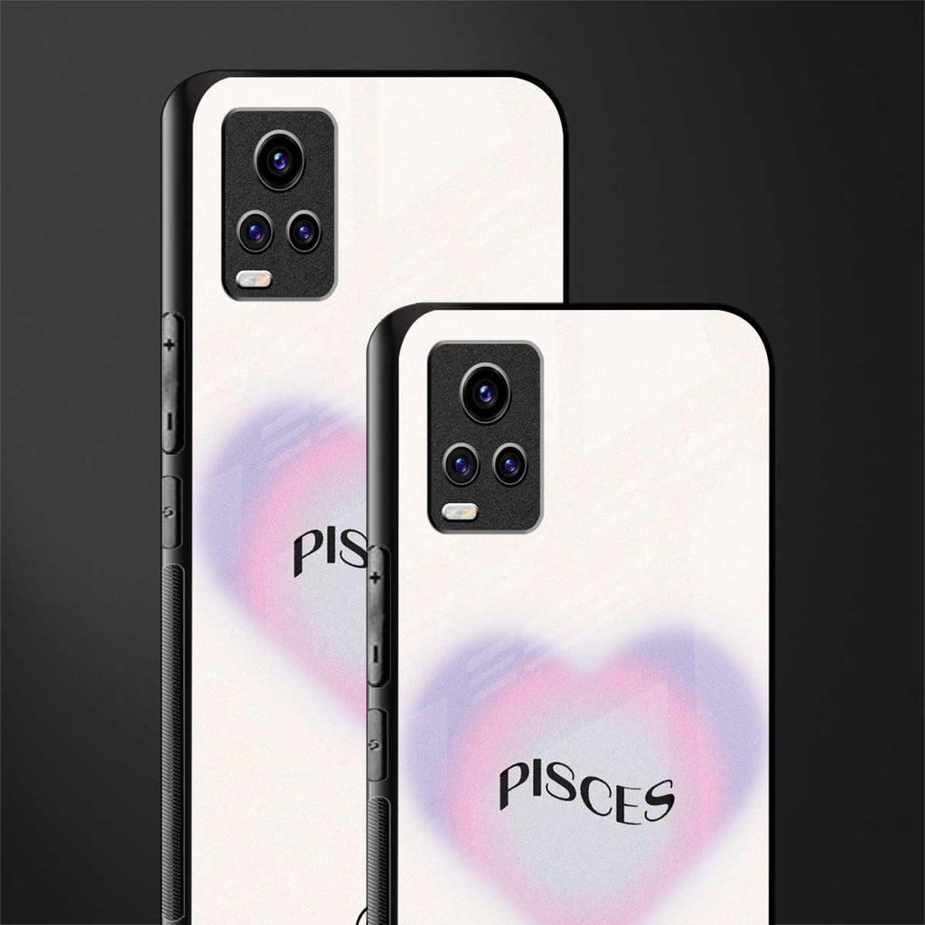 pisces minimalistic back phone cover | glass case for vivo v21e 4g