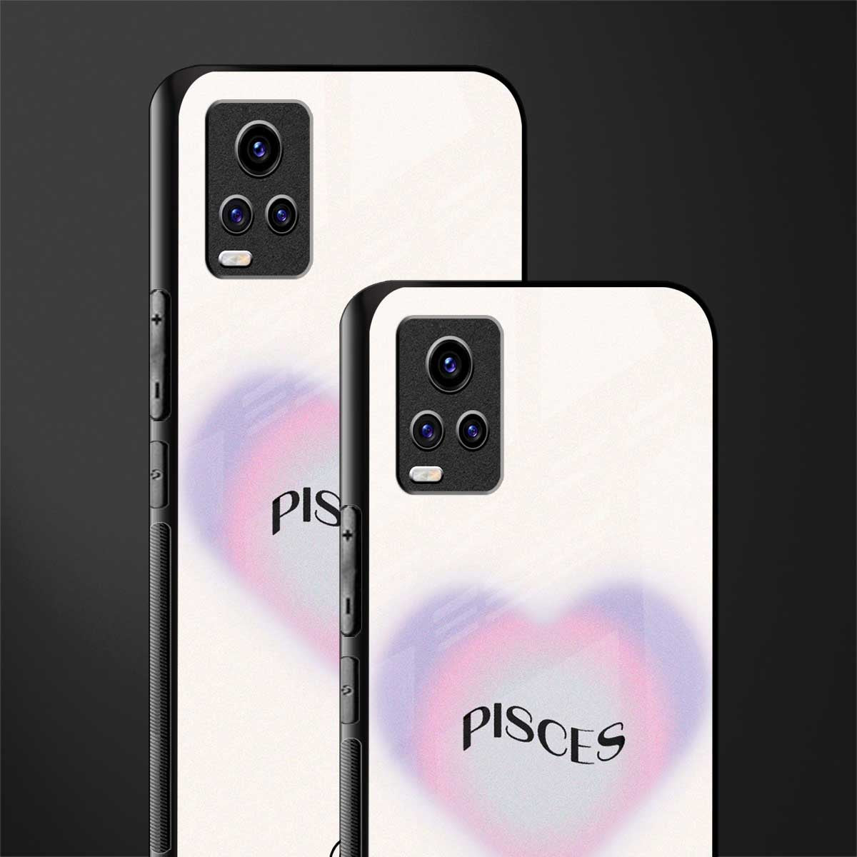 pisces minimalistic back phone cover | glass case for vivo v21e 4g