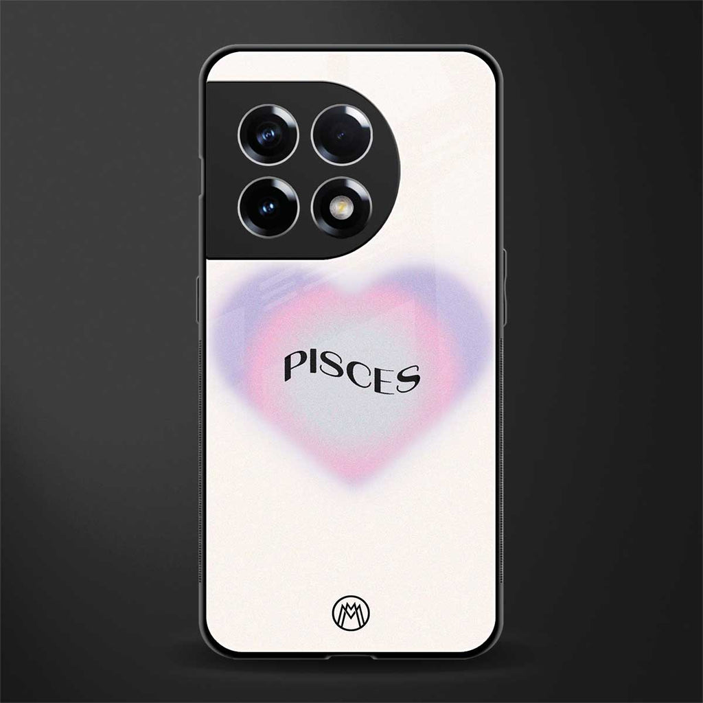 pisces minimalistic back phone cover | glass case for oneplus 11r