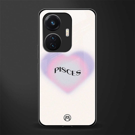 pisces minimalistic back phone cover | glass case for vivo t1 44w 4g