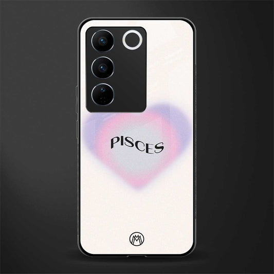 pisces minimalistic back phone cover | glass case for vivo v27 pro 5g