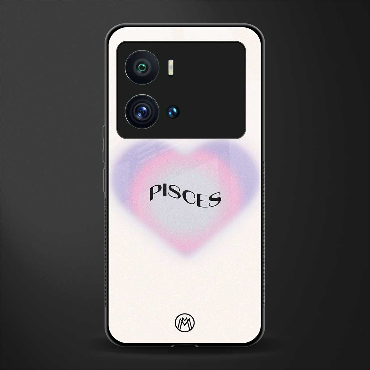 pisces minimalistic back phone cover | glass case for iQOO 9 Pro