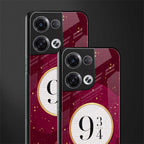 platform nine and three-quarters back phone cover | glass case for oppo reno 8