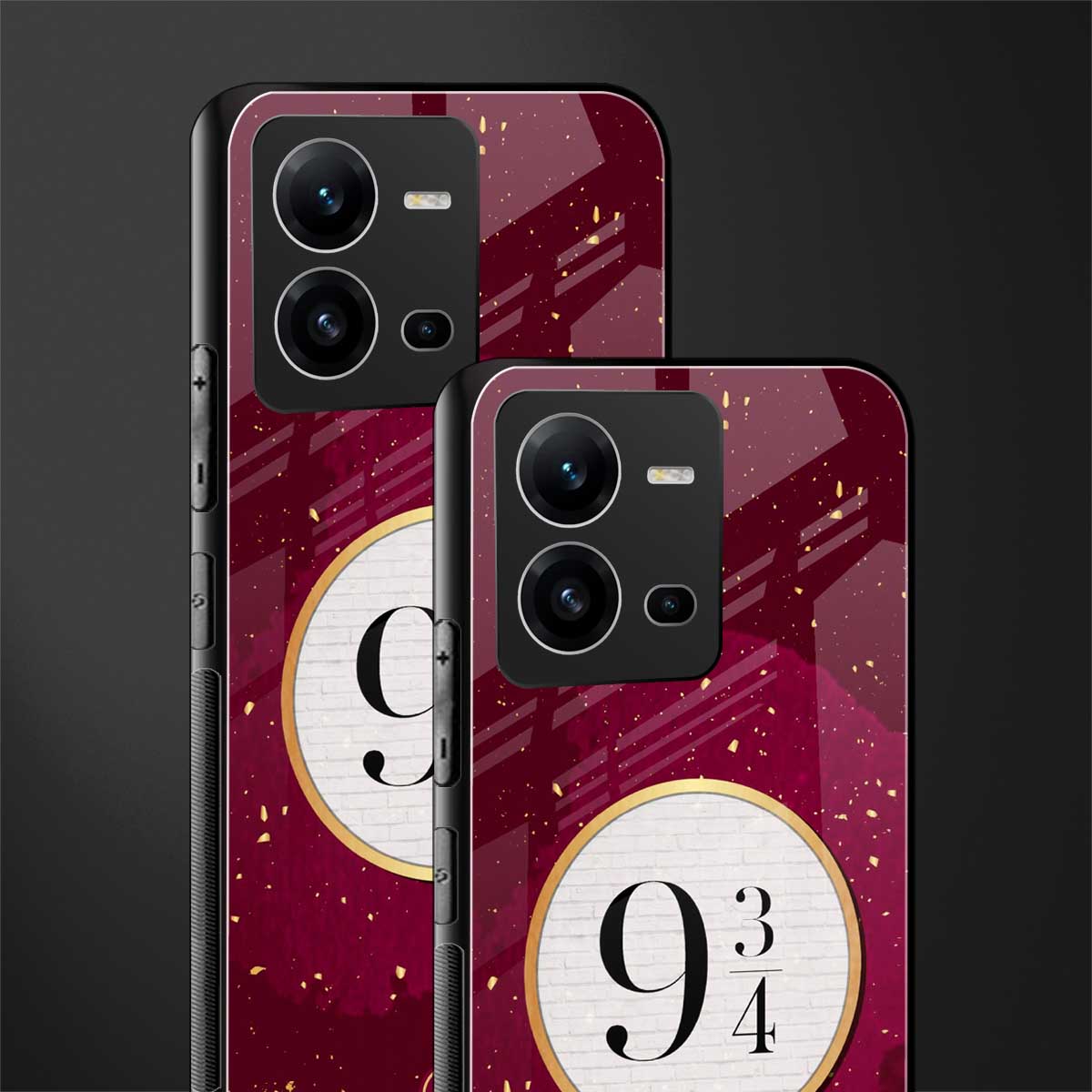 platform nine and three-quarters back phone cover | glass case for vivo v25-5g