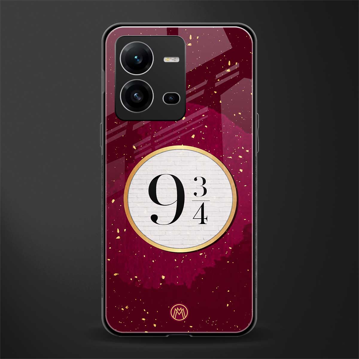 platform nine and three-quarters back phone cover | glass case for vivo v25-5g