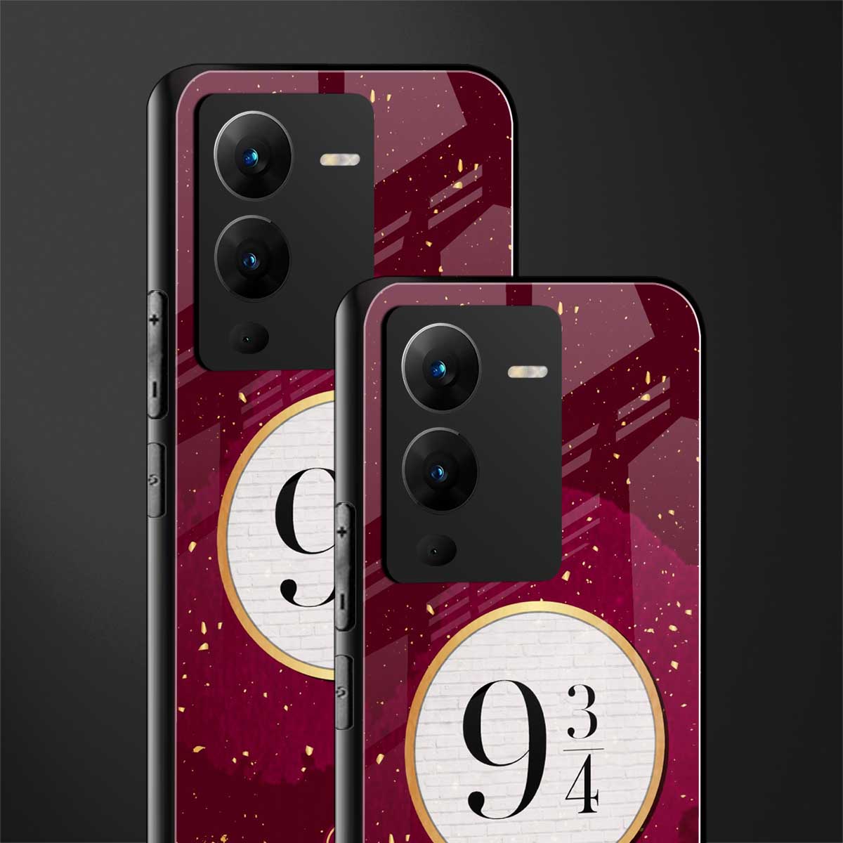 platform nine and three-quarters back phone cover | glass case for vivo v25 pro 5g