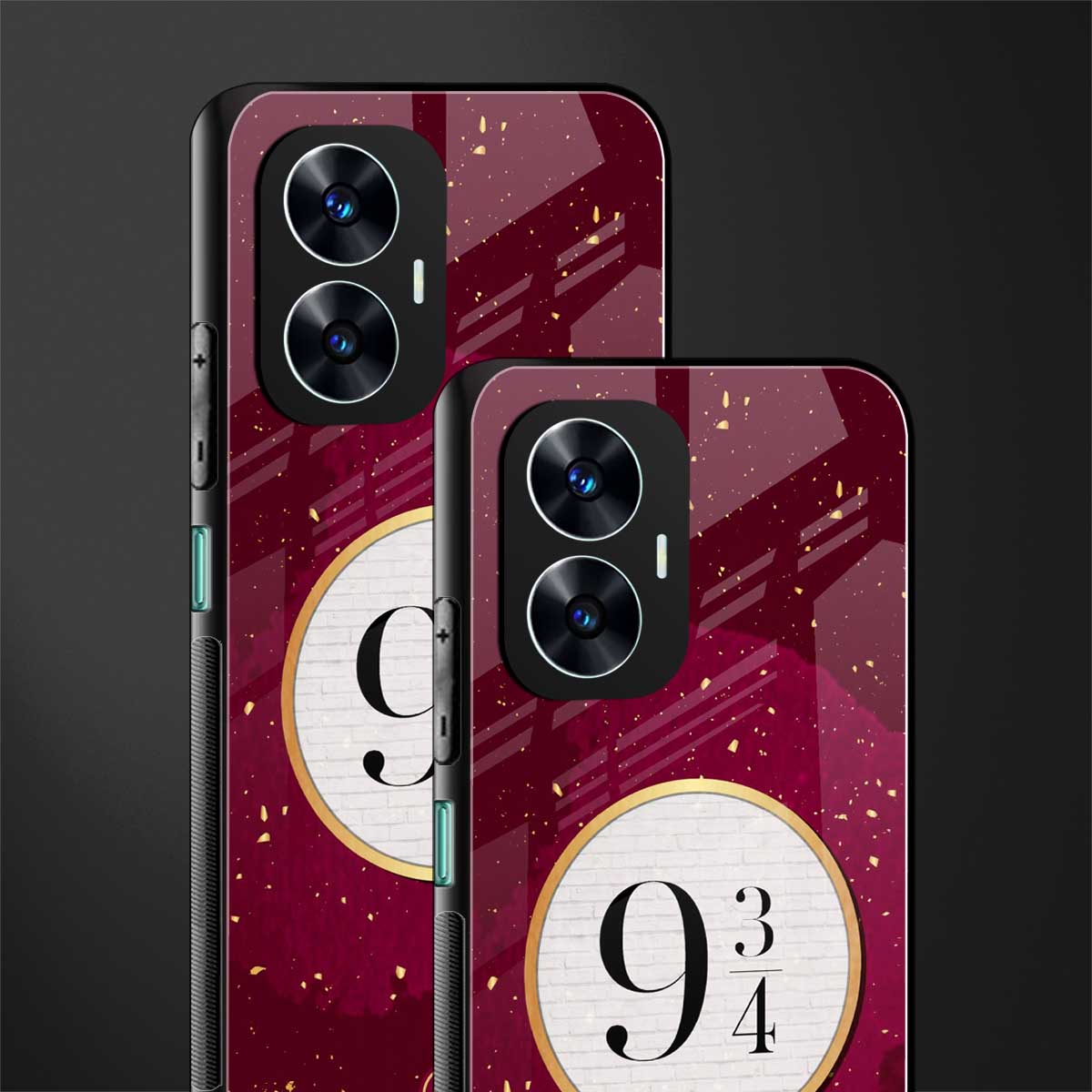 platform nine and three-quarters back phone cover | glass case for realme c55